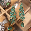 Shangjie OEM Joyas Fashion Women Boucles d&#39;oreilles bijoux Green Zircon Pendant Boucles d&#39;oreilles de luxe Boucles d&#39;oreilles pour la fête